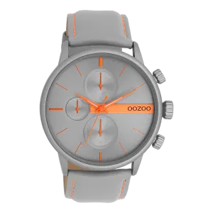 Grey OOZOO watch with grey leather strap - C11225