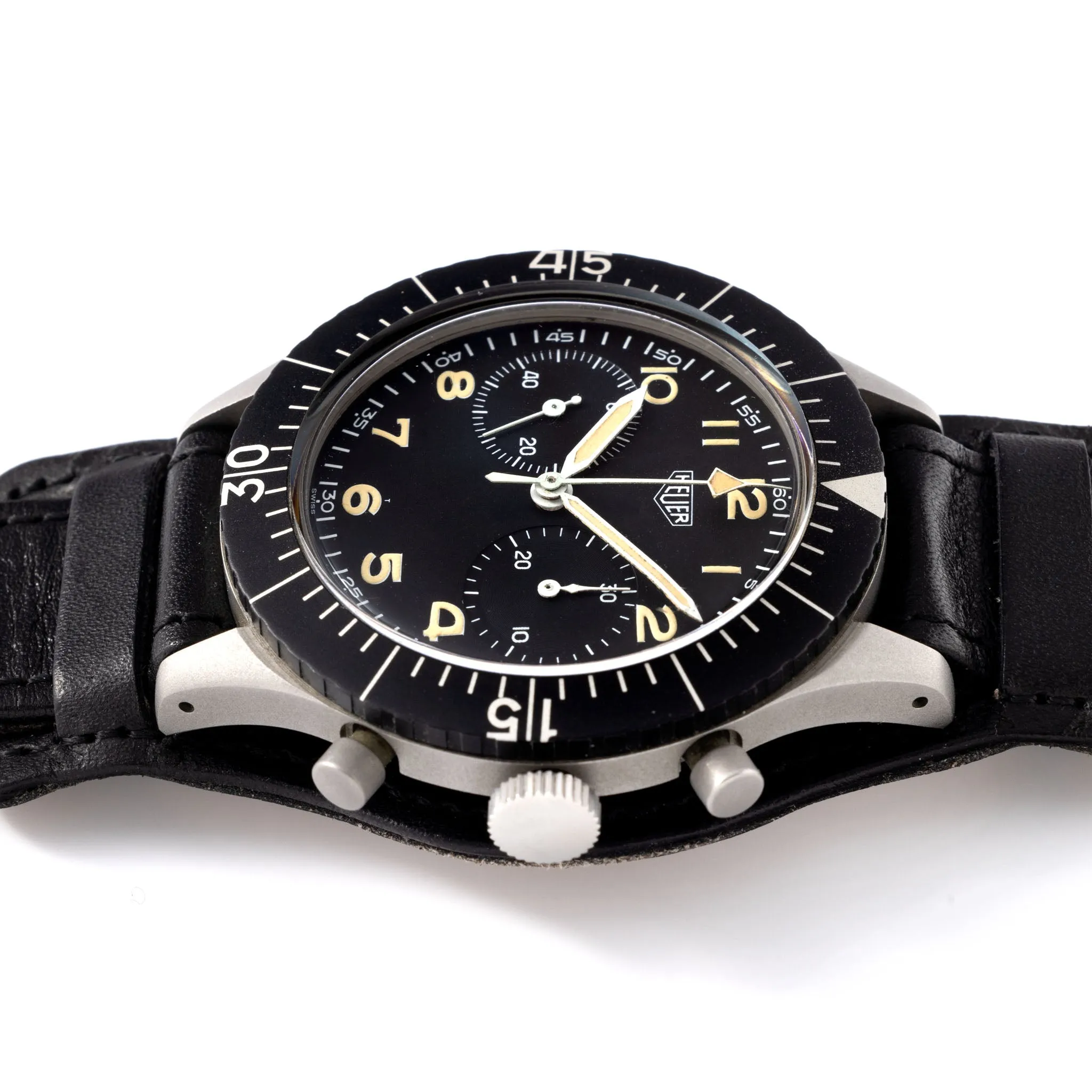 Heuer Bundeswehr Issued Chrono Small T Dial Ref 1550SG