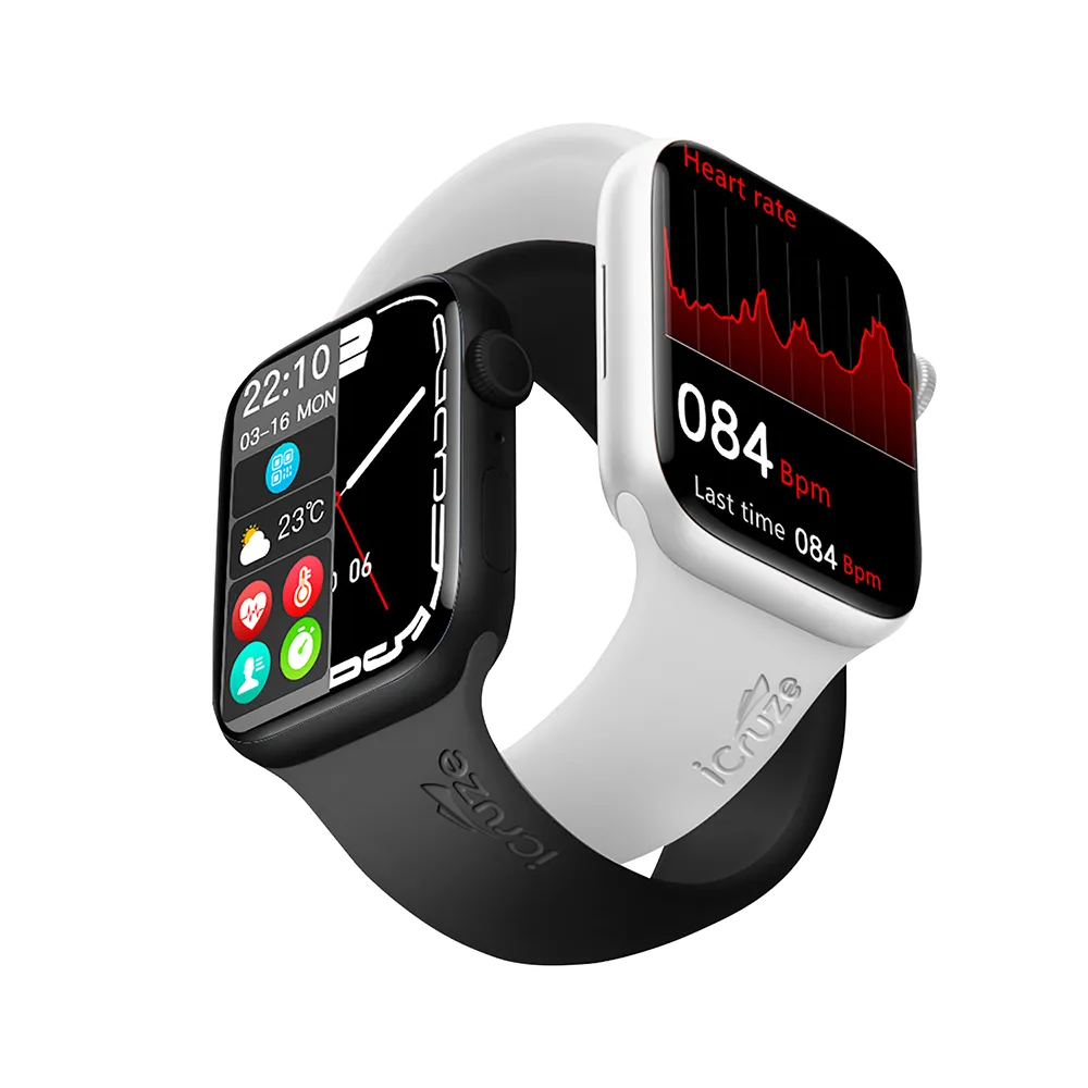 iCruze Pronto Crysta  BT Calling Smartwatch (White-Silver)