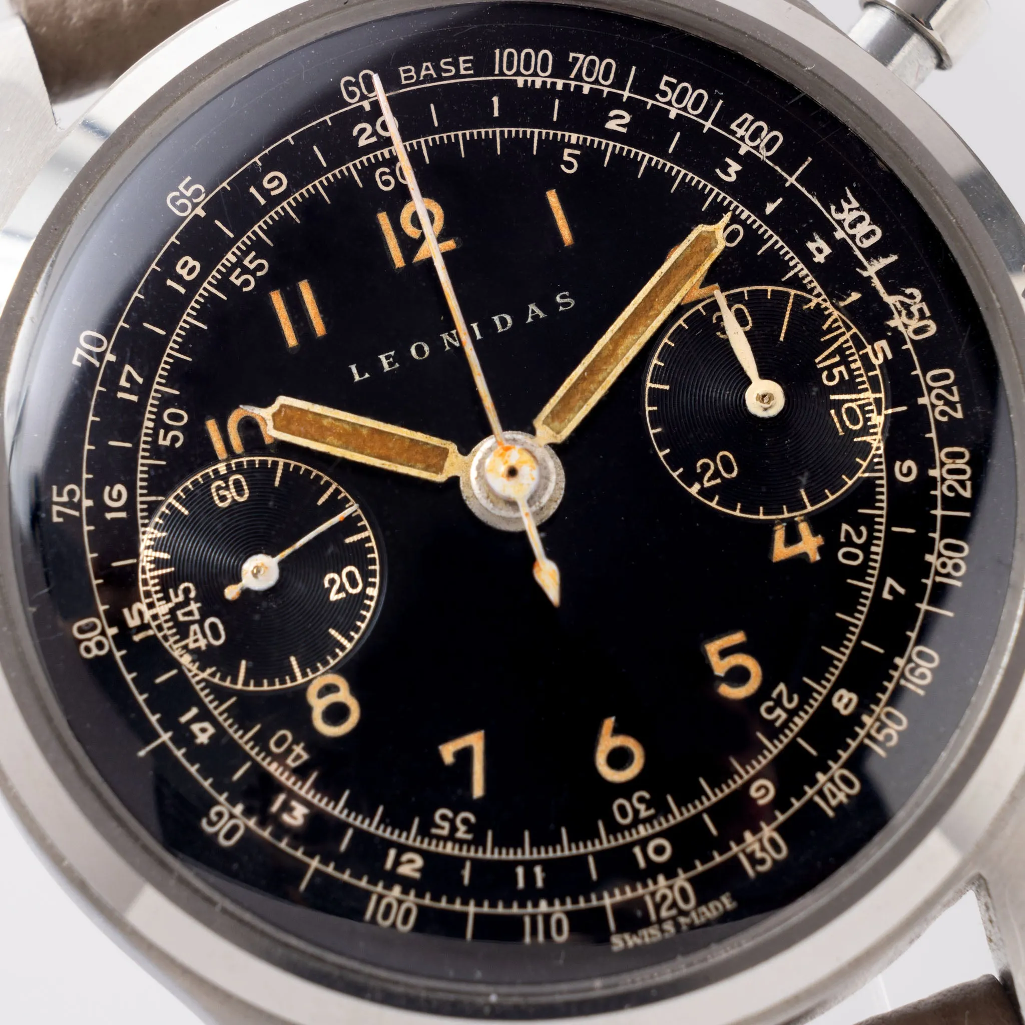 Leonidas Oversized Chronograph Black Dial