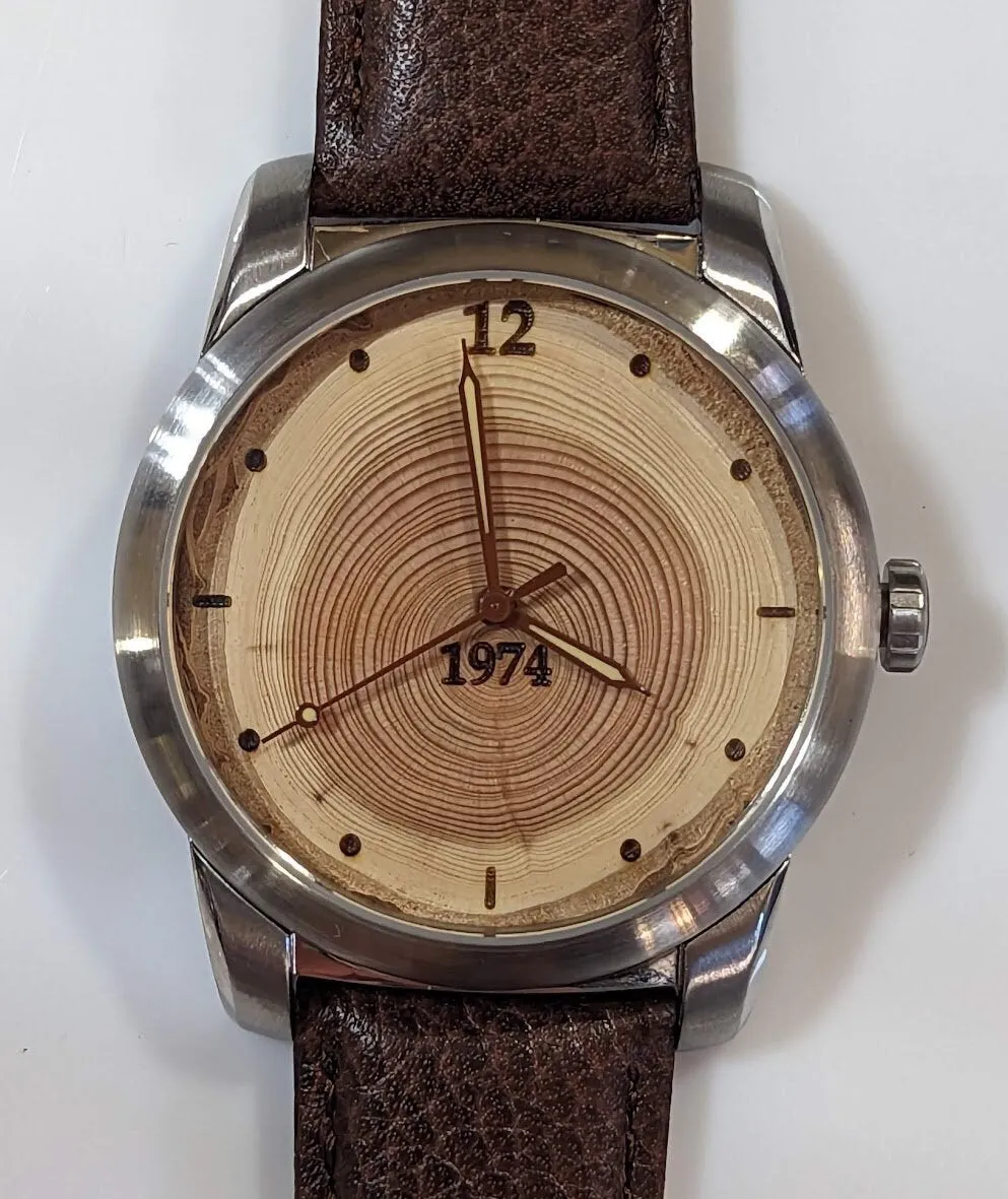 Mens Watch Made of Tree Rings, Perfect 50th Birthday Gift or Anniversary Gift for Parents