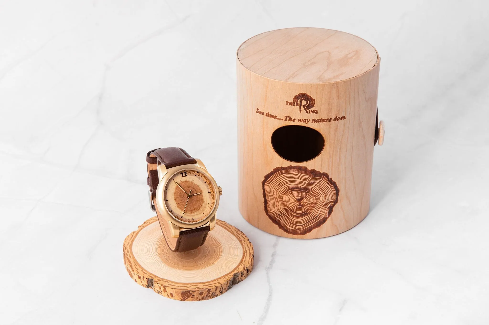 Mens Watch Made of Tree Rings, Perfect 50th Birthday Gift or Anniversary Gift for Parents