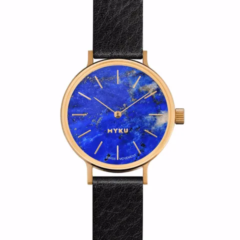 MYKU Lapis Lazuli Gold 32mm Watch