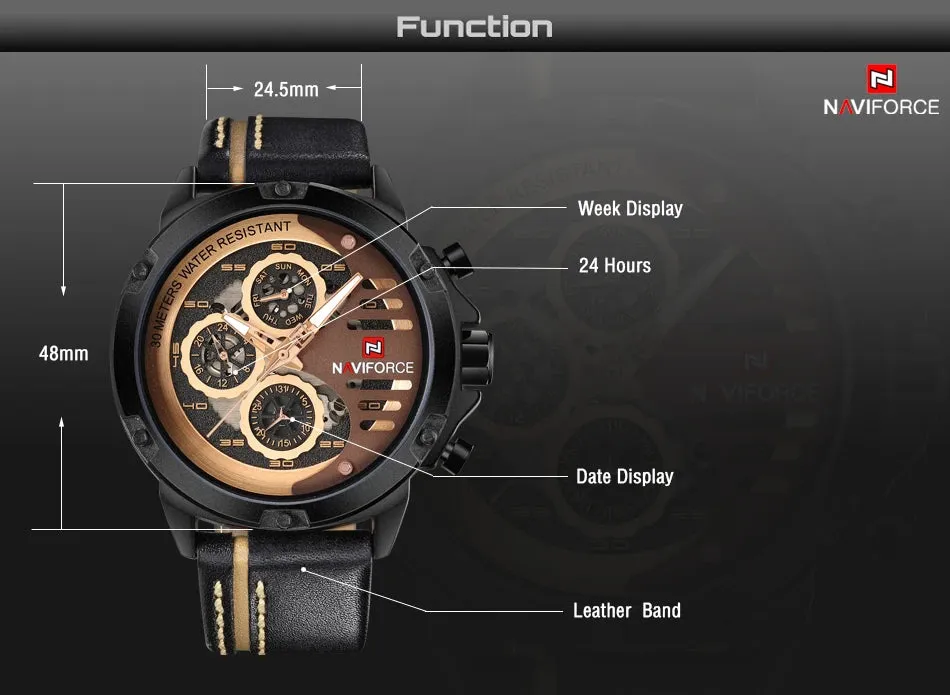 NAVIFORCE Water Resistant Analog Watch