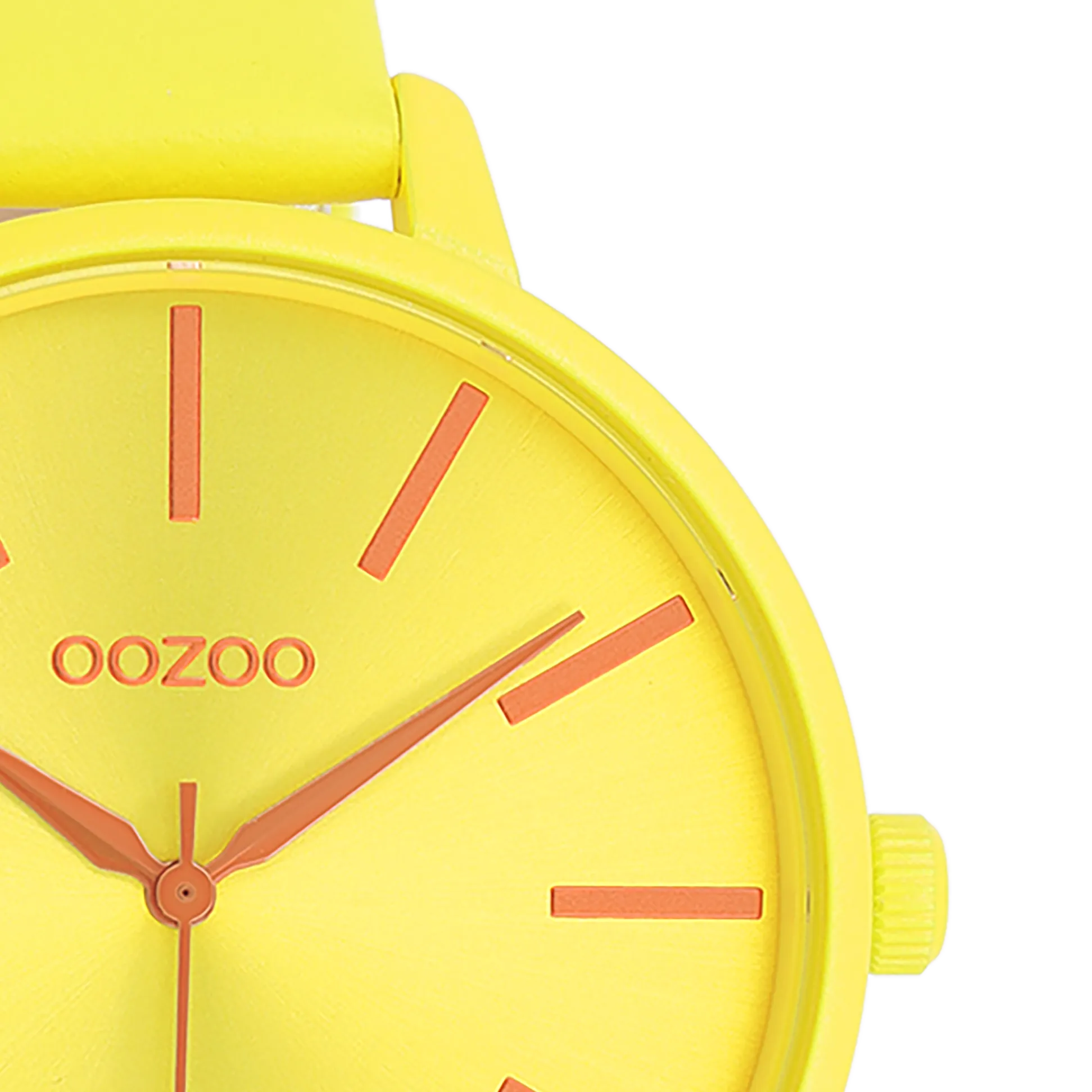 Neon yellow OOZOO watch with neon yellow leather strap - C11184