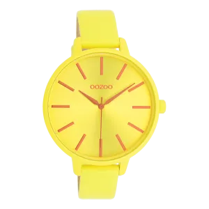 Neon yellow OOZOO watch with neon yellow leather strap - C11184