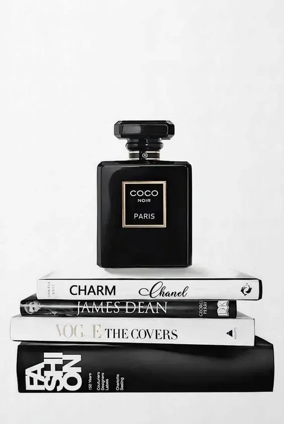 Nordic Fashion Luxury Perfume Bottle Artwork Prints | Black White Minimalist Canvas Wall Art for Girls Bedroom Home Décor