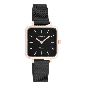 Rose gold coloured OOZOO watch with rose gold coloured metal mesh bracelet - C20265