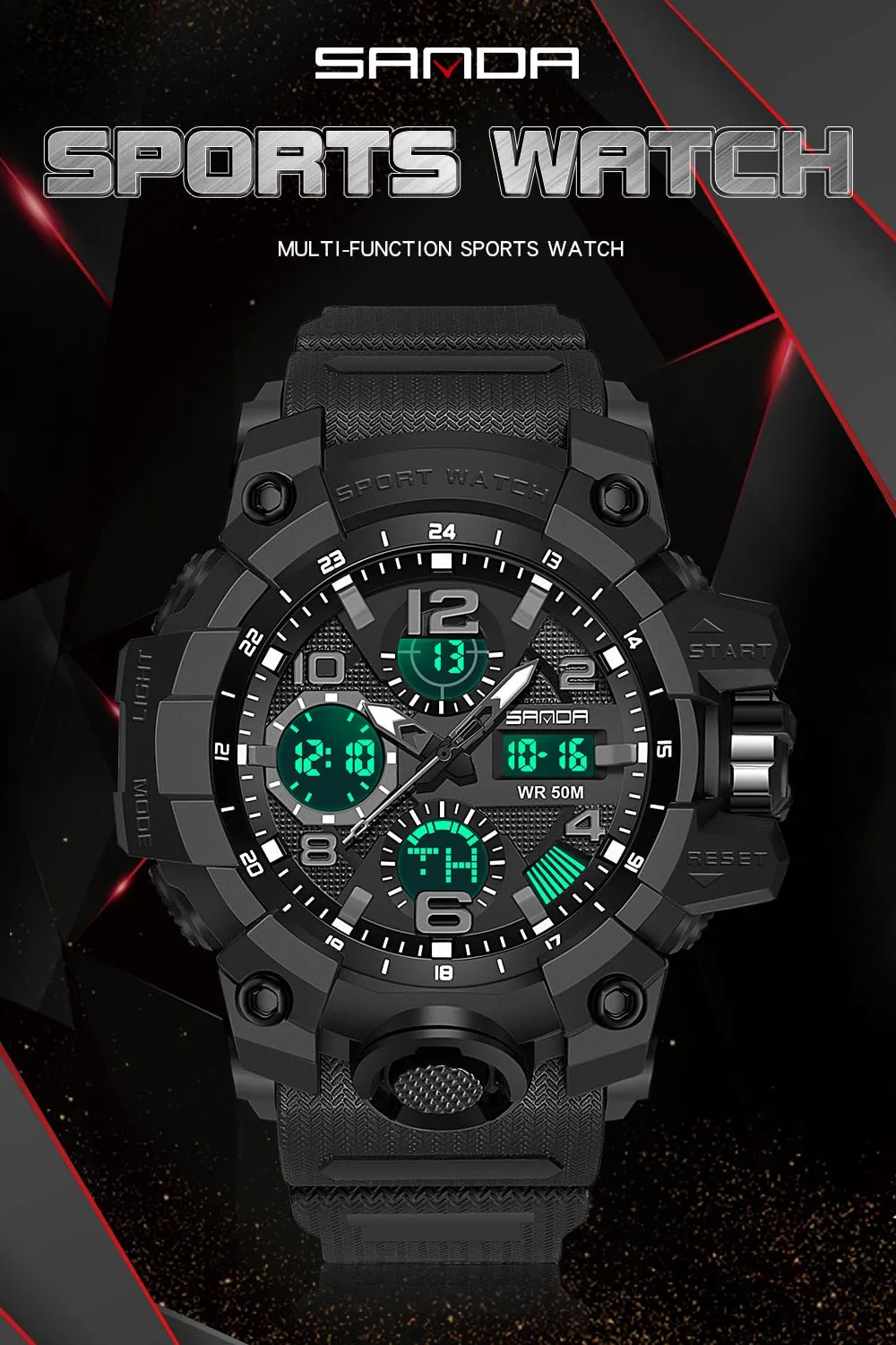 SANDA Waterproof Military Watch