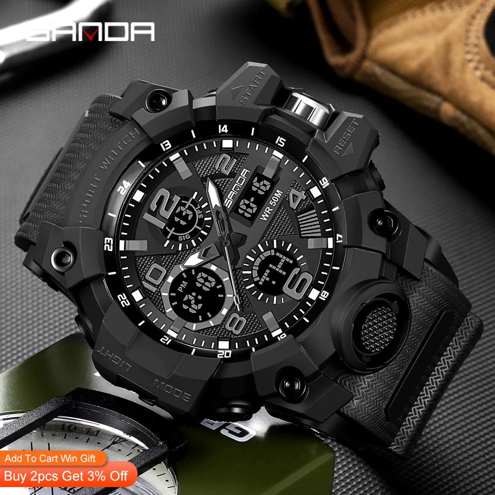 SANDA Waterproof Military Watch