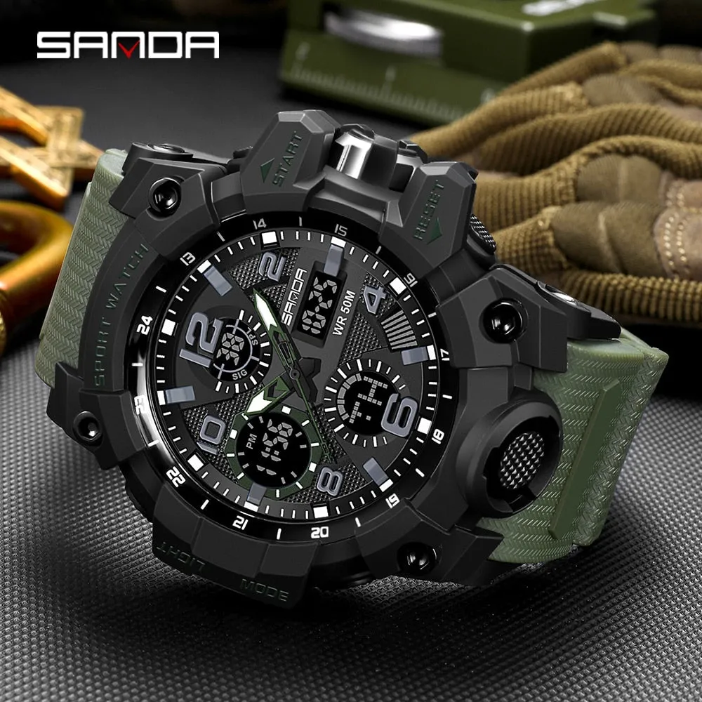 SANDA Waterproof Military Watch