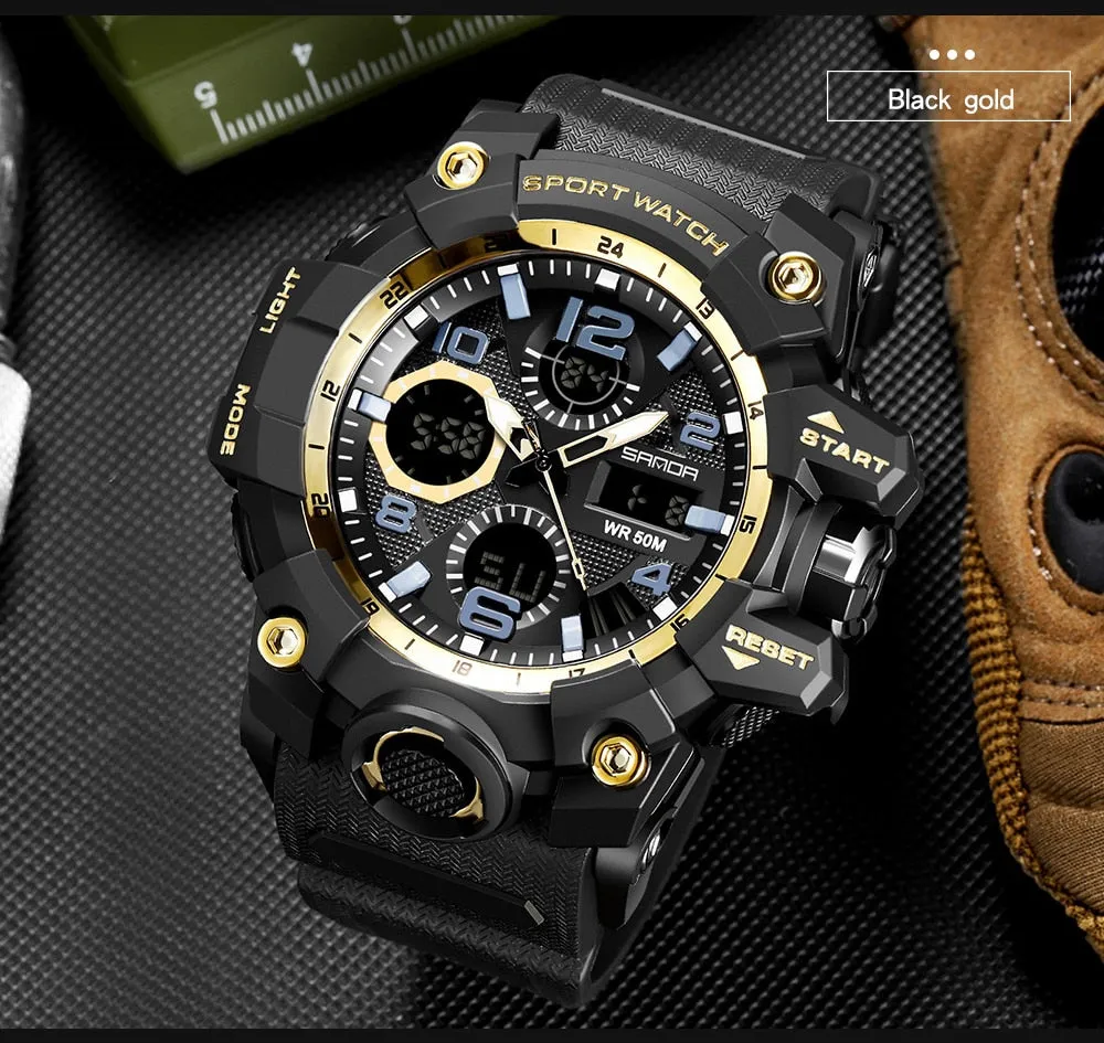 SANDA Waterproof Military Watch