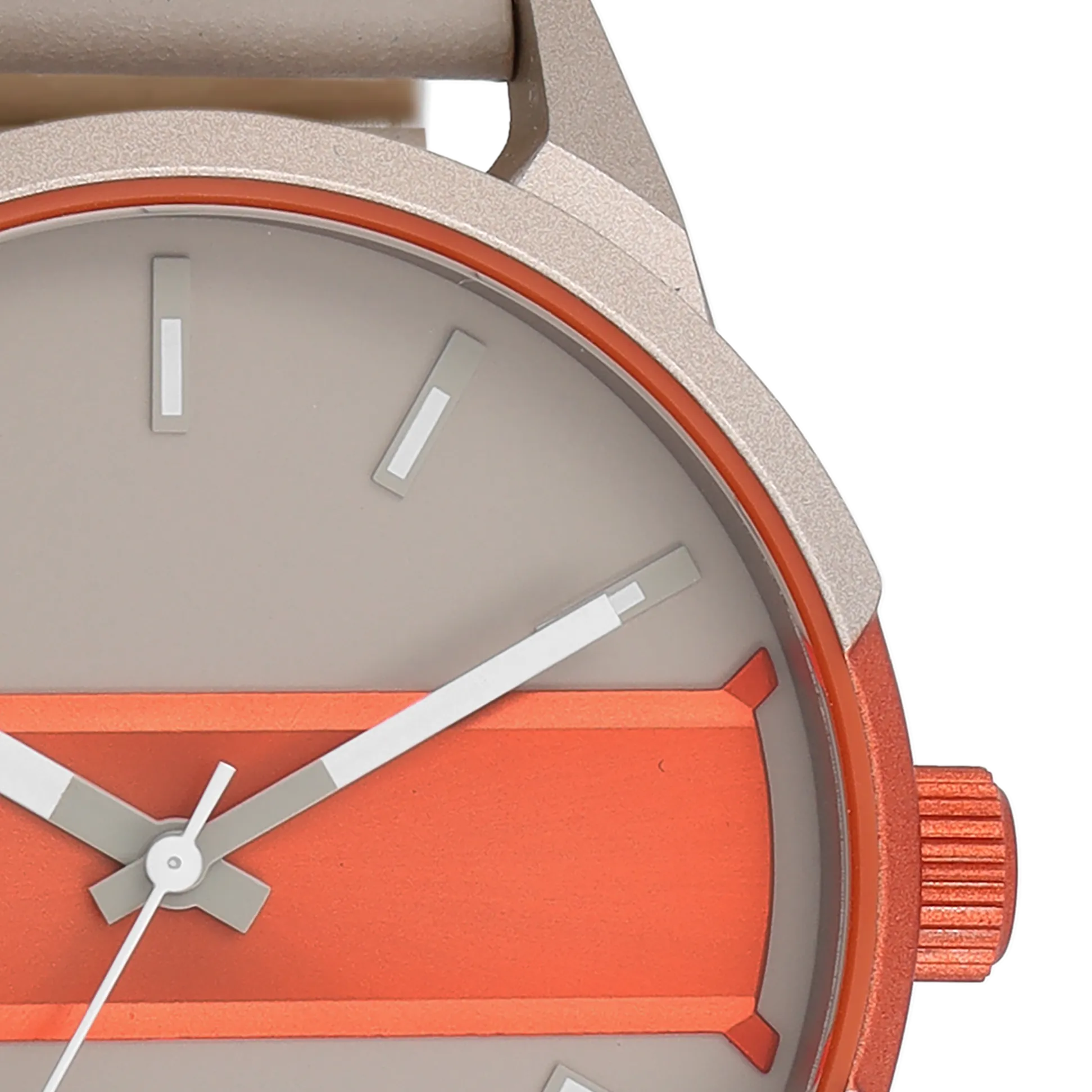 Sand/fluo orange OOZOO watch with sand leather strap - C11230