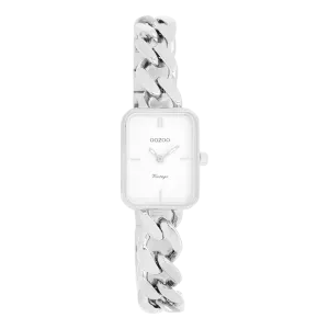 Silver coloured OOZOO watch with silver coloured chunky chain bracelet - C20360