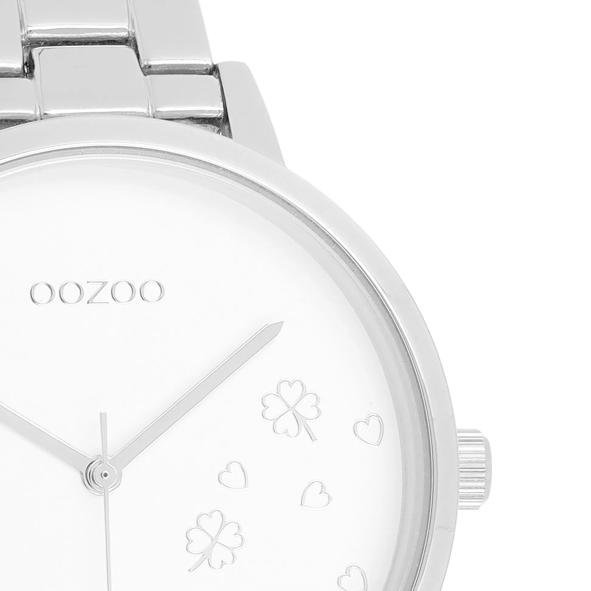 Silver coloured OOZOO watch with silver coloured stainless steel bracelet - C11120