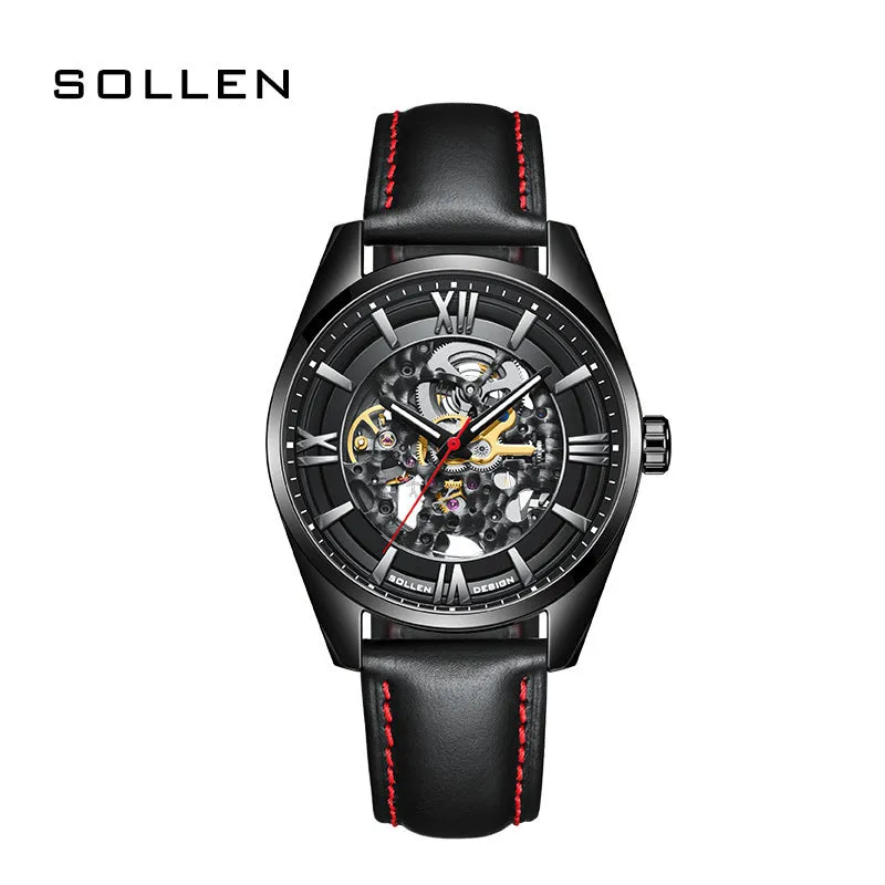 Sollen Mechanical Watch See Through Leather Band W9210