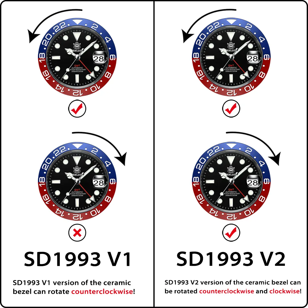 Steeldive SD1993 NH34 GMT Automatic Watch V2