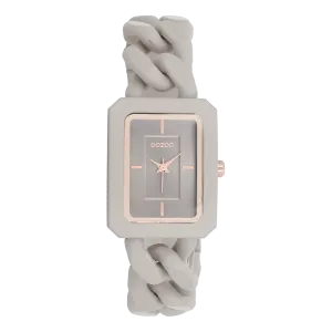 Taupe OOZOO watch with taupe chain bracelet - C11275