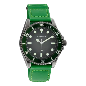 Titanium OOZOO watch with green velcro strap - C11010