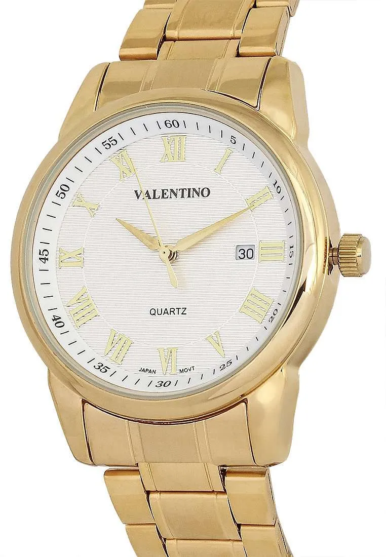 Valentino 20122297-WHITE DIAL Gold Strap Watch for Men