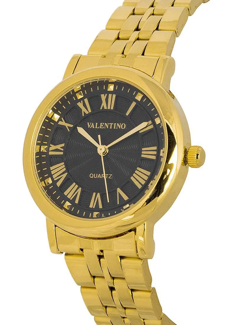 Valentino 20122325-BLACK DIAL Gold Stainless Watch for Women