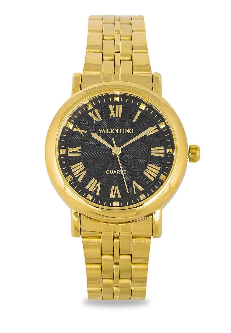 Valentino 20122325-BLACK DIAL Gold Stainless Watch for Women